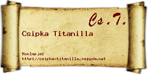Csipka Titanilla névjegykártya